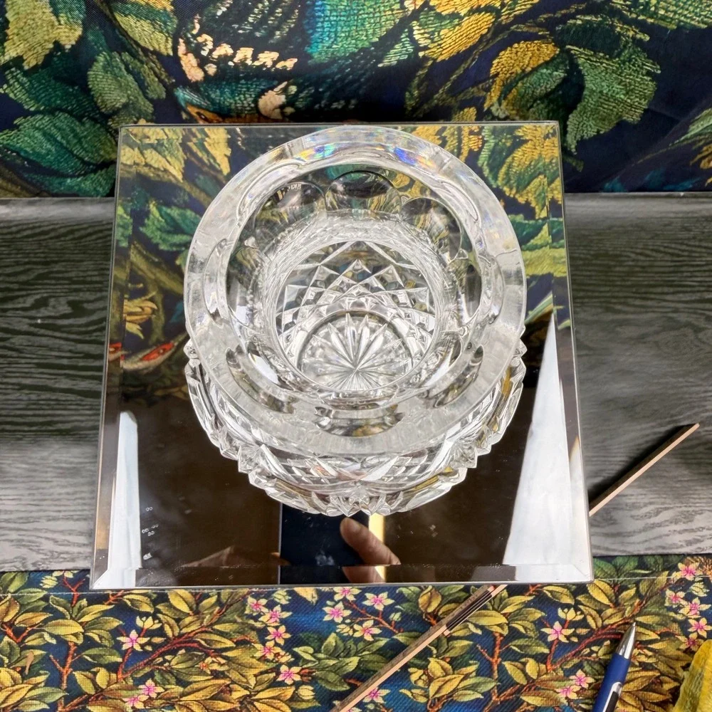 Badash Crystal Vase 7 Inch Cut Glass Flower Urn Made in Poland Clear Centerpiece